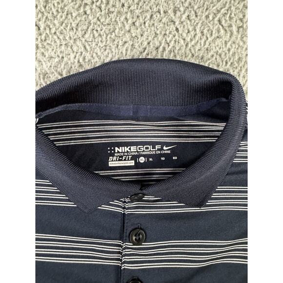 Nike‎ Golf Polo Shirt Men XL Short Sleeve Striped Dri Fit Performance - Picture 6 of 6